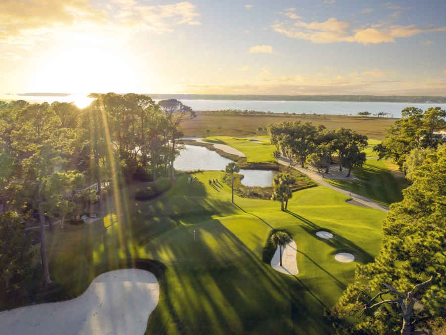 Ariel photograph of Harbour town golf links