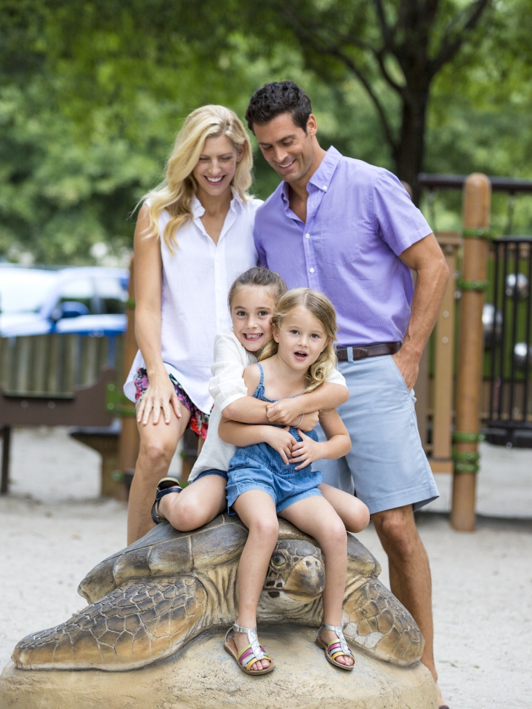 Family at a playground 